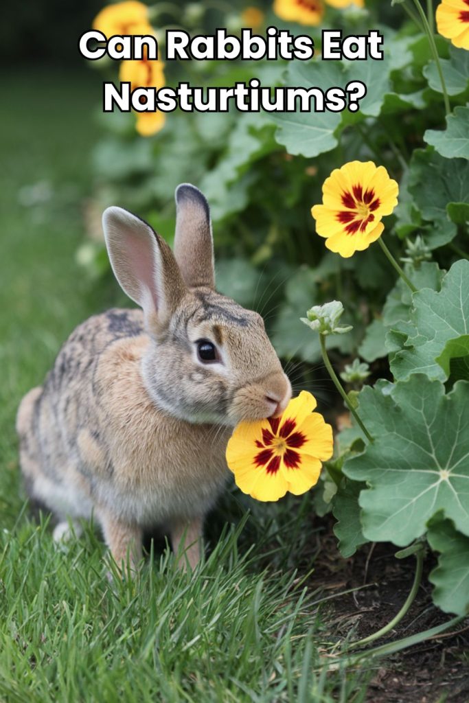 Bunny Eating Nasturtiums